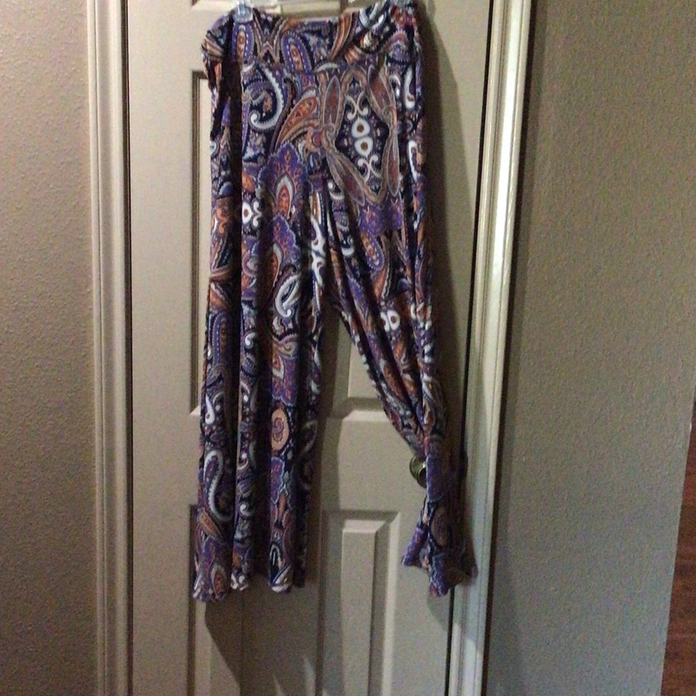 Coco Bianco Multicolor Paisley Wide-Leg Pants